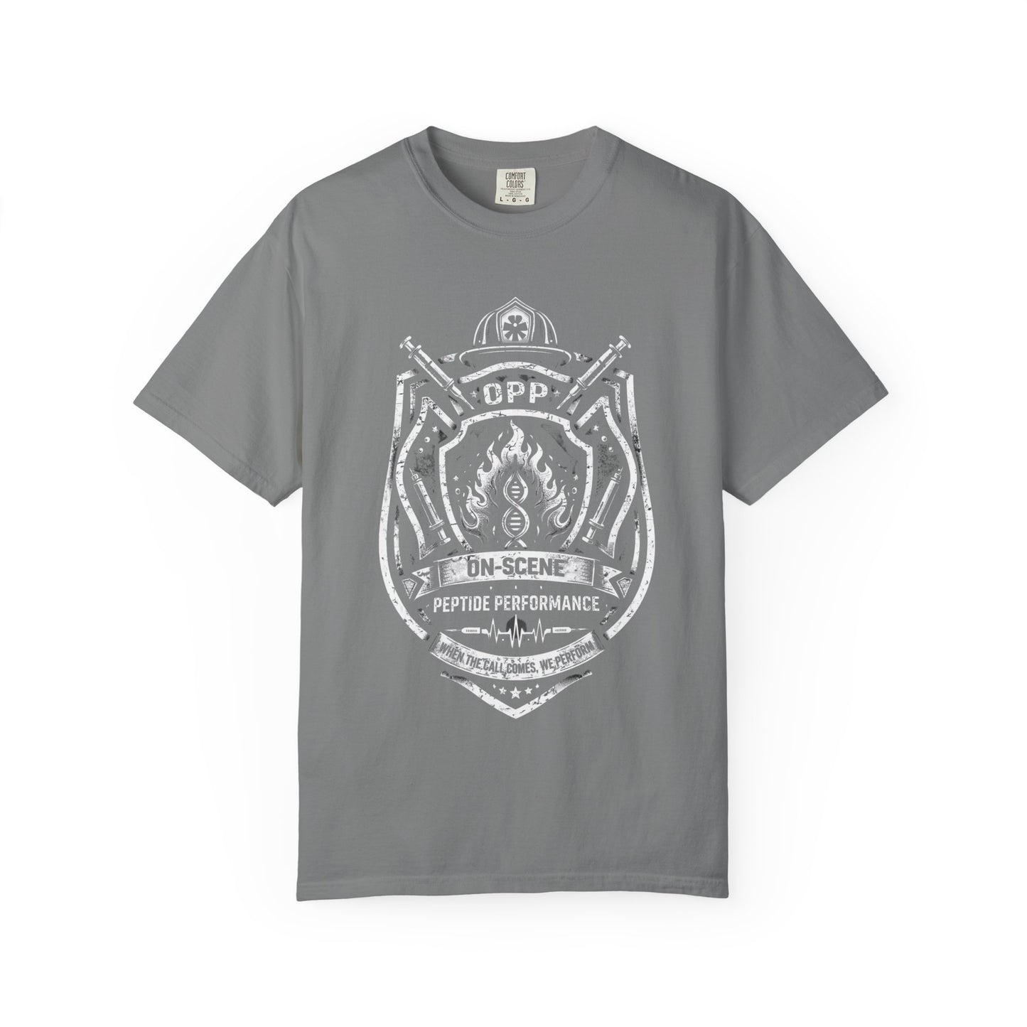 OPP - Firefighter - Peptide Performance – When the Call Comes, We Perform T-Shirt — Graphic Tee