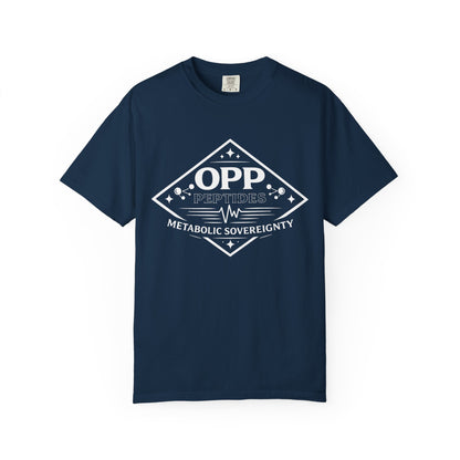 OPP Peptides Metabolic Sovereignty T-Shirt - Diamond Emblem Biohacking Pulse Tee