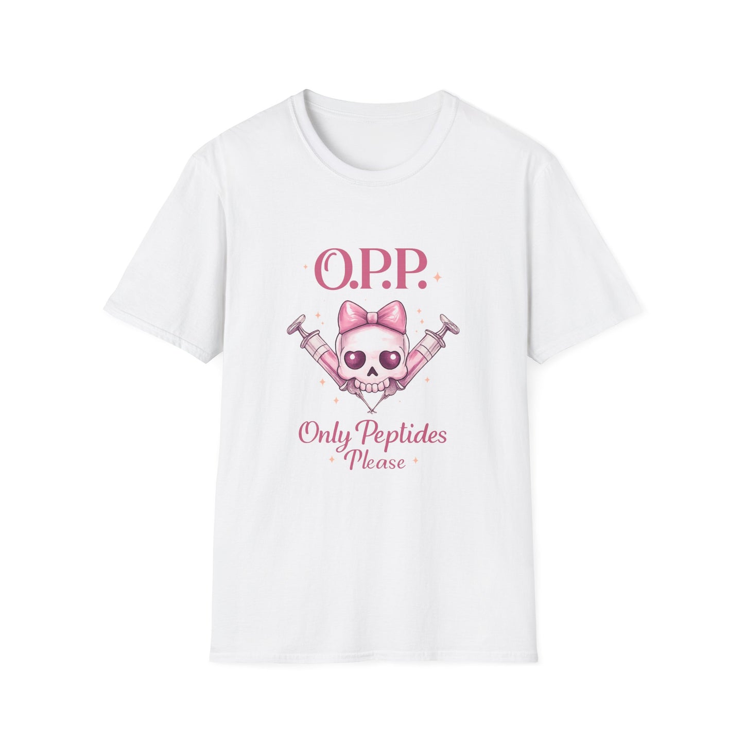OPP - Only Peptides Please Skull Tee | Feminine Peptide Biohacker Shirt