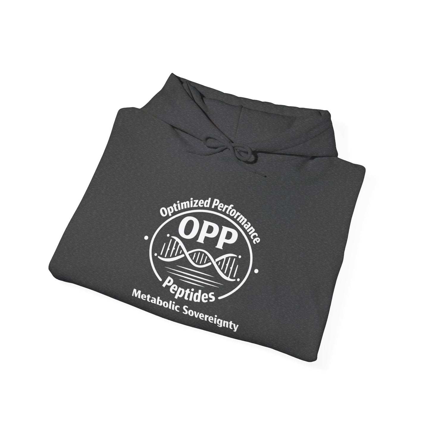 Level up your biohacking wardrobe with the OPP Optimized Performance Peptides Hoodie, featuring a standout circular emblem: arched "Optimized Performance" at the top, dominant "OPP" center, a sleek...