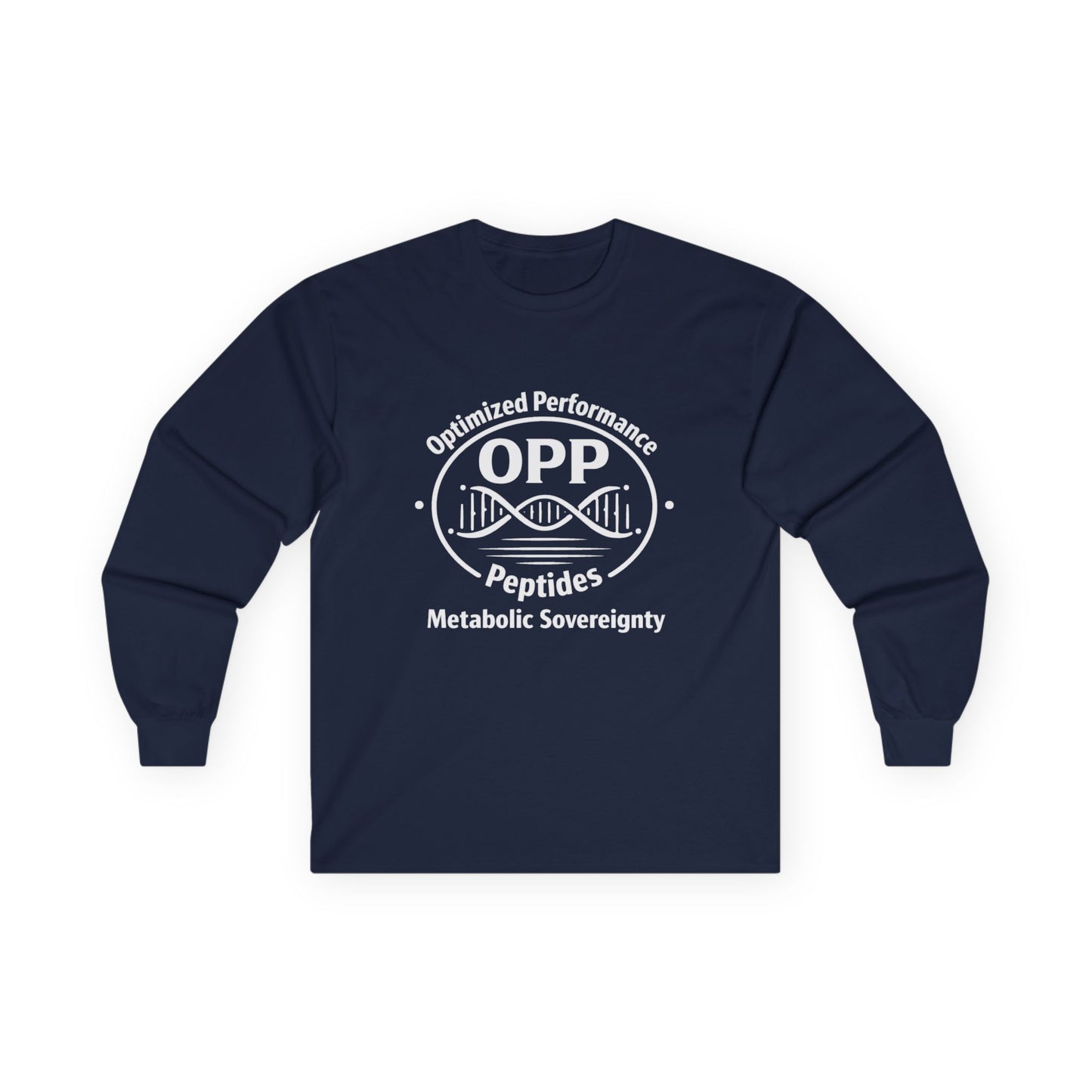 OPP Optimized Performance Peptides Long Sleeve T-Shirt - DNA Helix Biohacking Metabolic Sovereignty Tee