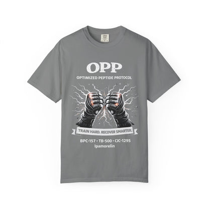 OPP -MMA Gloves - Optimized Peptide Protocol – Train Hard. Recover Smarter. MMA Fighter Shirt