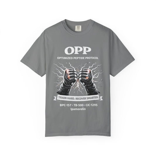 OPP -MMA Gloves - Optimized Peptide Protocol – Train Hard. Recover Smarter. MMA Fighter Shirt