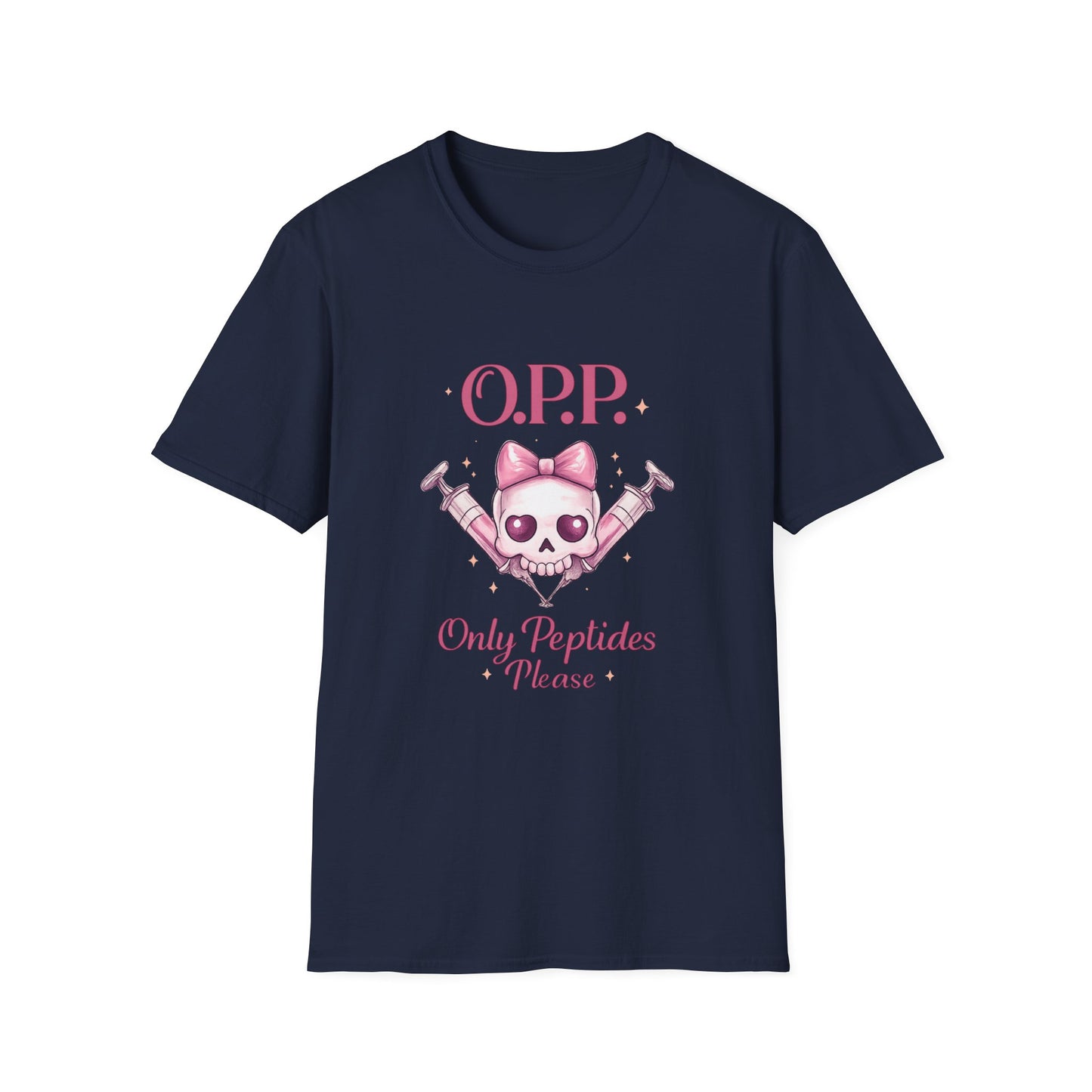 OPP - Only Peptides Please Skull Tee | Feminine Peptide Biohacker Shirt