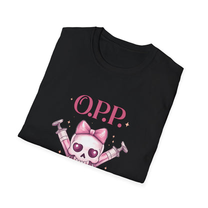 OPP - Only Peptides Please Skull Tee | Feminine Peptide Biohacker Shirt