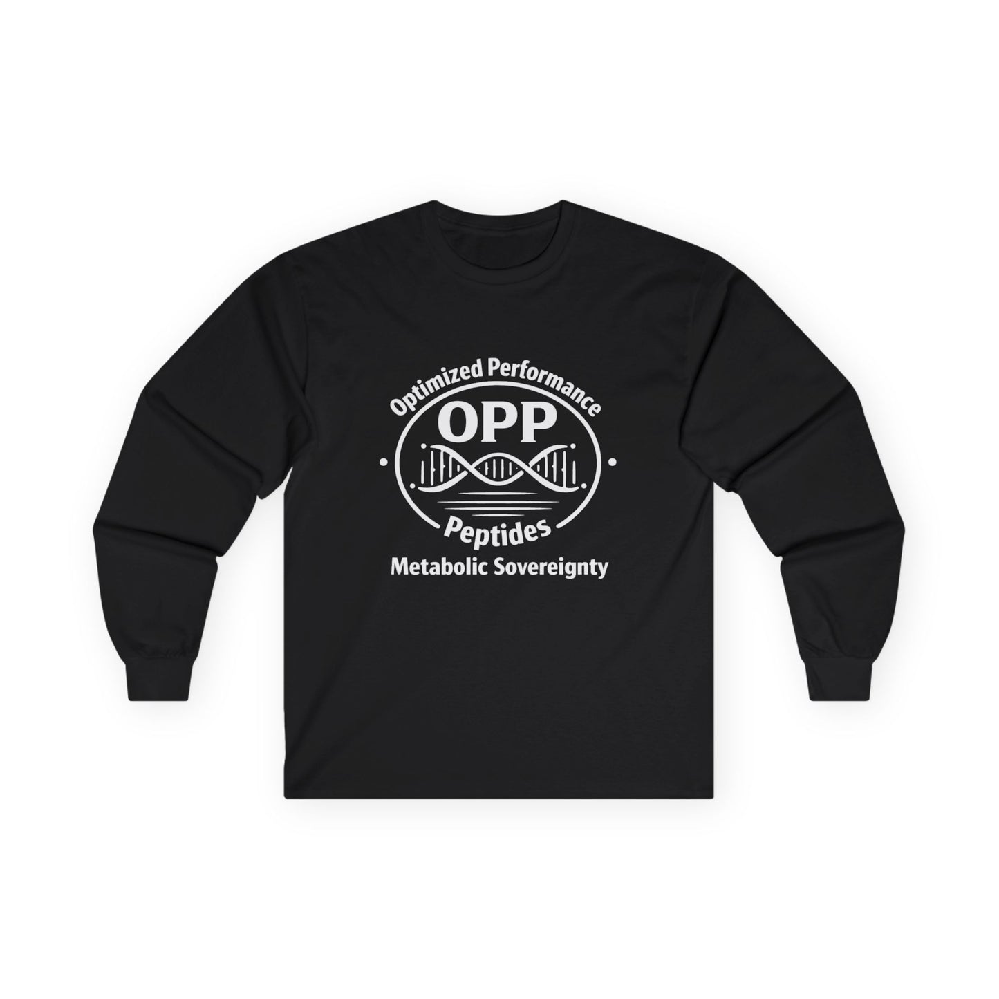 OPP Optimized Performance Peptides Long Sleeve T-Shirt - DNA Helix Biohacking Metabolic Sovereignty Tee