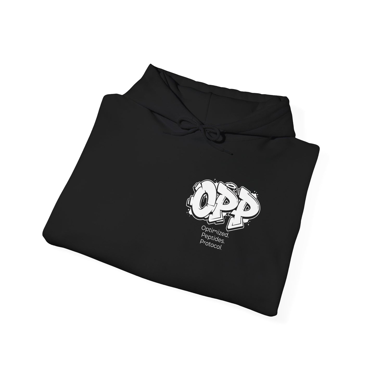 OPP Graffiti Optimized Peptides Hoodie - Metabolic Sovereignty Double-Sided Biohacking Pullover