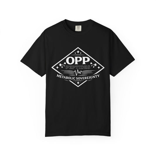 OPP Peptides Metabolic Sovereignty T-Shirt - Diamond Emblem Biohacking Pulse Tee