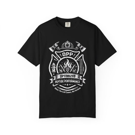 OPP - Firefighter - Optimized Peptide Performance – When The Call Comes, We Perform — Graphic Tee