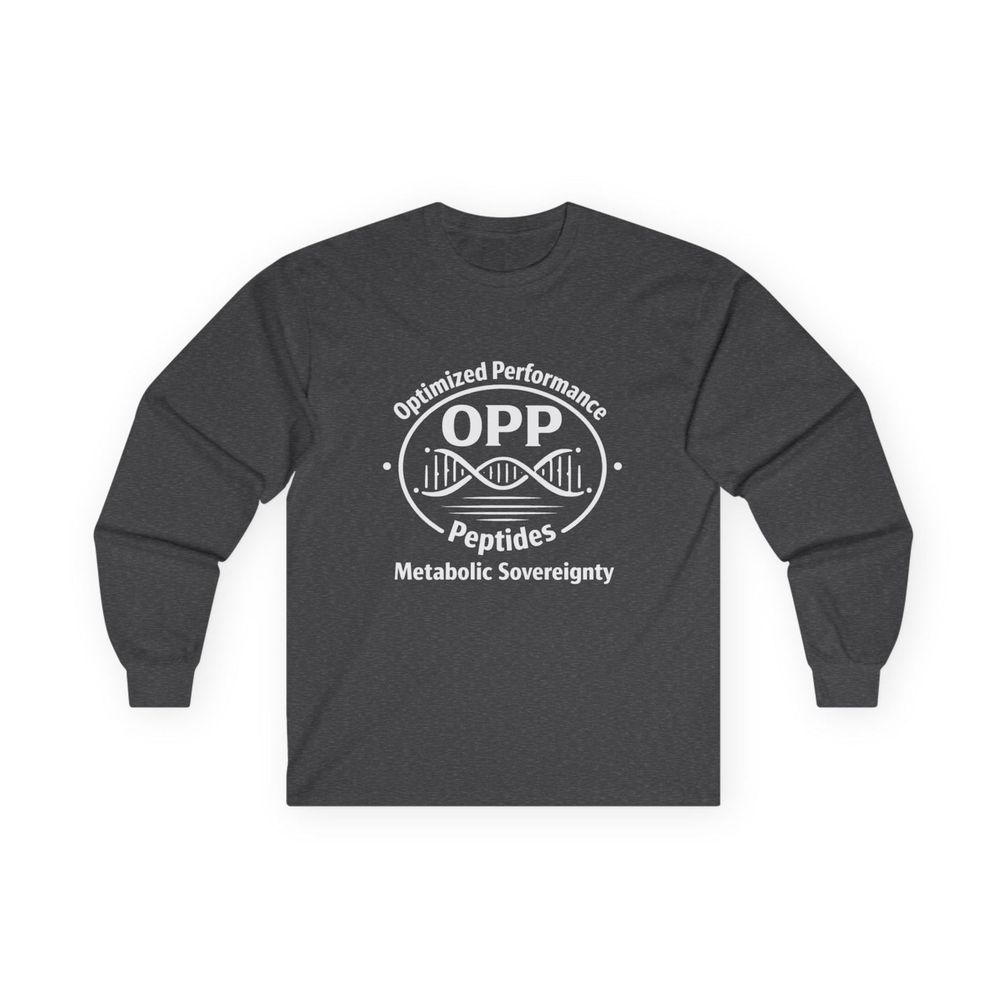 OPP Optimized Performance Peptides Long Sleeve T-Shirt - DNA Helix Biohacking Metabolic Sovereignty Tee