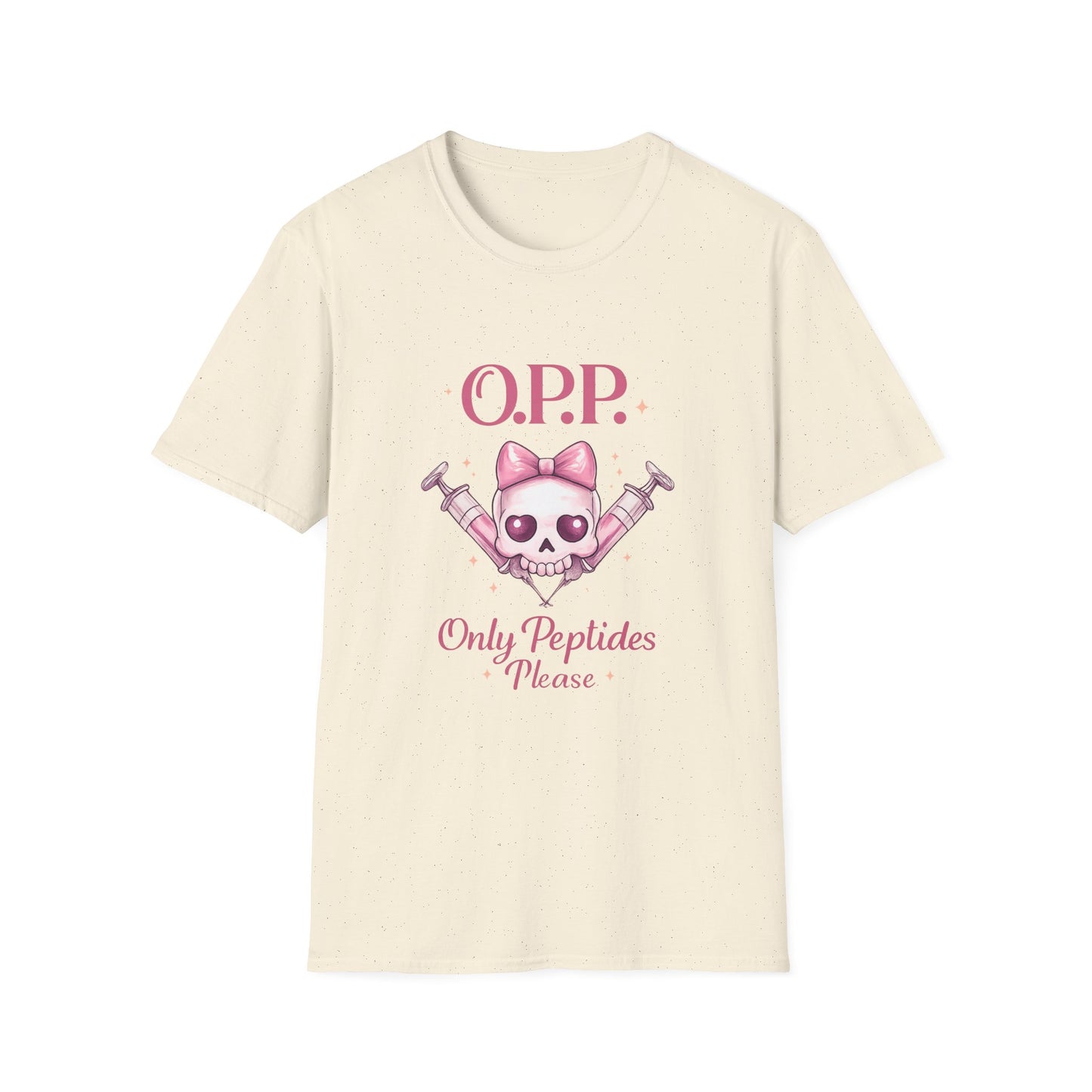OPP - Only Peptides Please Skull Tee | Feminine Peptide Biohacker Shirt