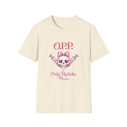 OPP - Only Peptides Please Skull Tee | Feminine Peptide Biohacker Shirt